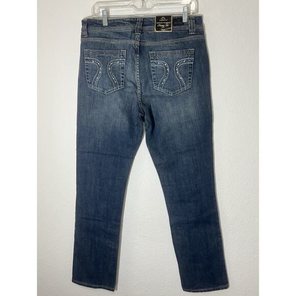 JORDACHE Women Skinny‎ Jeans 12 Waist Dark RHINESTONES festival BOHO NEW Rodeo - Picture 3 of 11